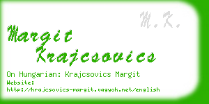 margit krajcsovics business card